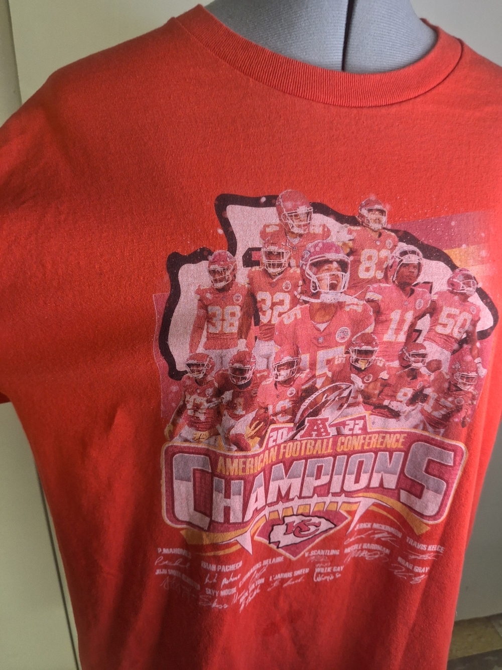 Men Kansas City Chiefs T Shirt CHAMPIONS Size X L